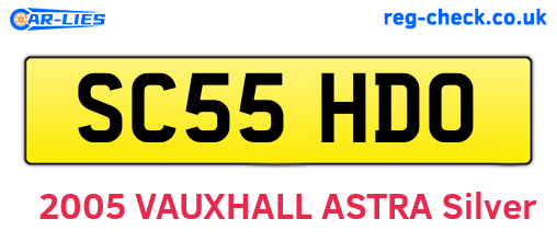 SC55HDO are the vehicle registration plates.
