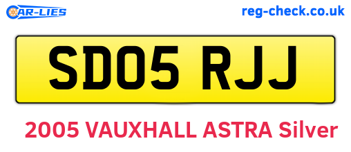 SD05RJJ are the vehicle registration plates.