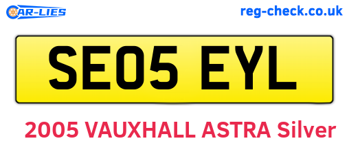 SE05EYL are the vehicle registration plates.