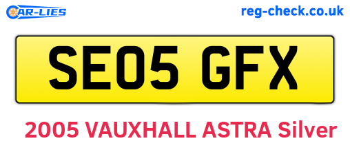 SE05GFX are the vehicle registration plates.