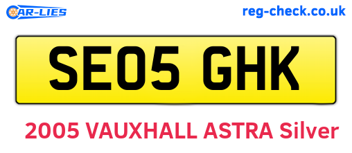 SE05GHK are the vehicle registration plates.