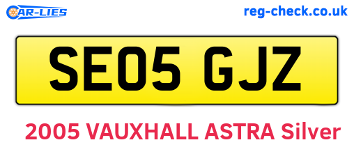 SE05GJZ are the vehicle registration plates.
