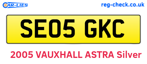 SE05GKC are the vehicle registration plates.