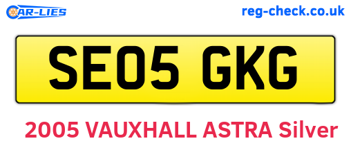 SE05GKG are the vehicle registration plates.