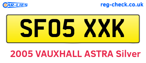 SF05XXK are the vehicle registration plates.