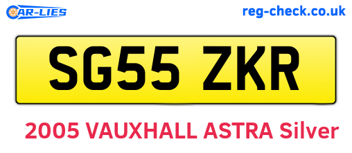 SG55ZKR are the vehicle registration plates.