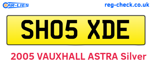 SH05XDE are the vehicle registration plates.