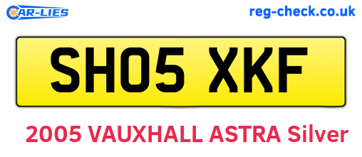 SH05XKF are the vehicle registration plates.