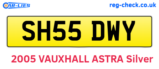 SH55DWY are the vehicle registration plates.