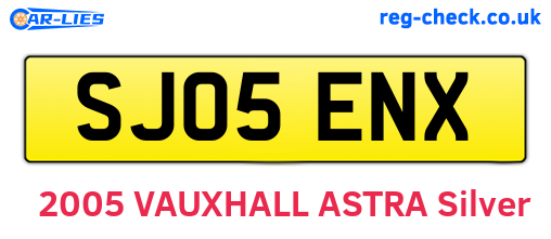 SJ05ENX are the vehicle registration plates.