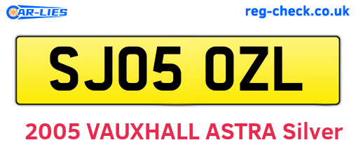 SJ05OZL are the vehicle registration plates.