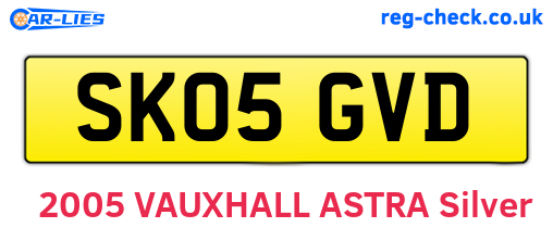 SK05GVD are the vehicle registration plates.