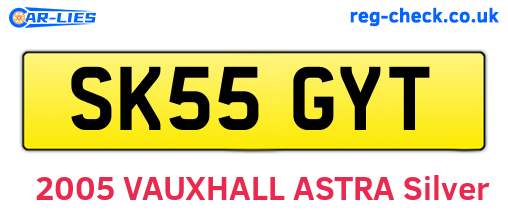 SK55GYT are the vehicle registration plates.