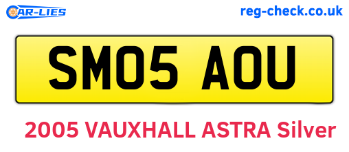 SM05AOU are the vehicle registration plates.