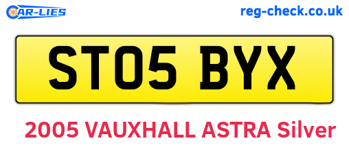 ST05BYX are the vehicle registration plates.