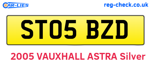 ST05BZD are the vehicle registration plates.