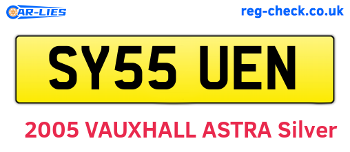 SY55UEN are the vehicle registration plates.