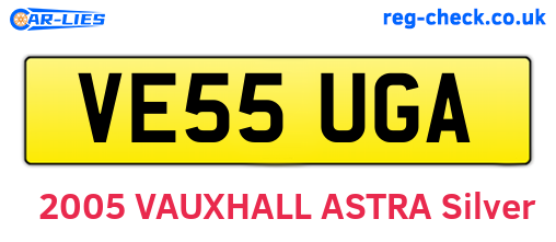 VE55UGA are the vehicle registration plates.