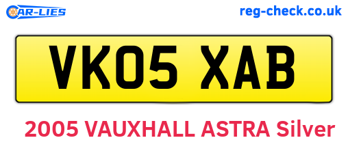 VK05XAB are the vehicle registration plates.