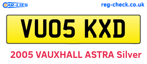 VU05KXD are the vehicle registration plates.