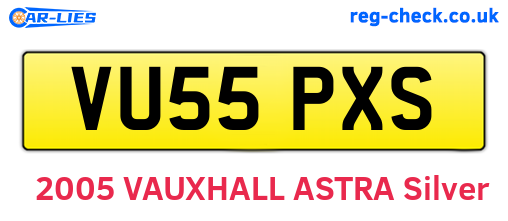 VU55PXS are the vehicle registration plates.