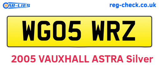 WG05WRZ are the vehicle registration plates.