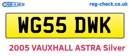 WG55DWK are the vehicle registration plates.
