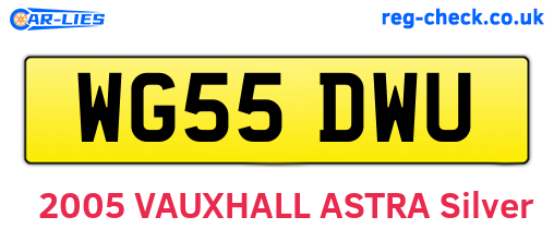 WG55DWU are the vehicle registration plates.