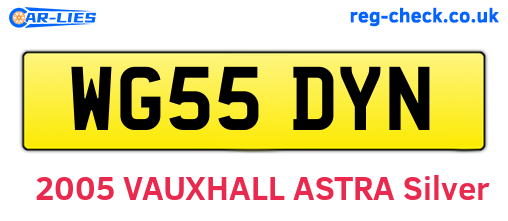 WG55DYN are the vehicle registration plates.