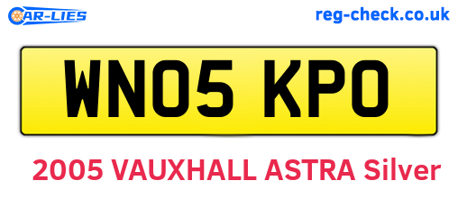 WN05KPO are the vehicle registration plates.