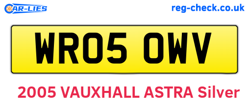 WR05OWV are the vehicle registration plates.