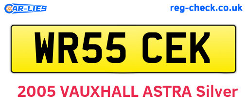 WR55CEK are the vehicle registration plates.