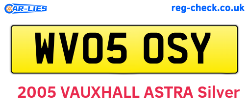WV05OSY are the vehicle registration plates.