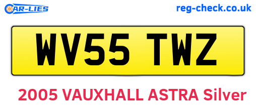WV55TWZ are the vehicle registration plates.