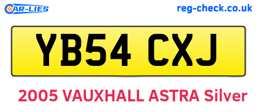 YB54CXJ are the vehicle registration plates.