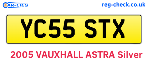 YC55STX are the vehicle registration plates.