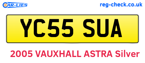 YC55SUA are the vehicle registration plates.