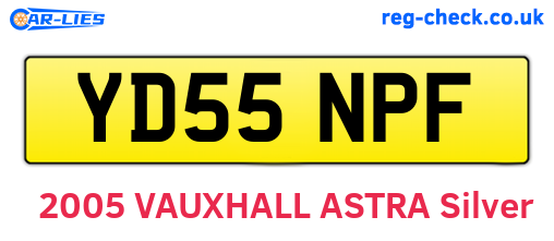 YD55NPF are the vehicle registration plates.