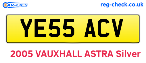 YE55ACV are the vehicle registration plates.