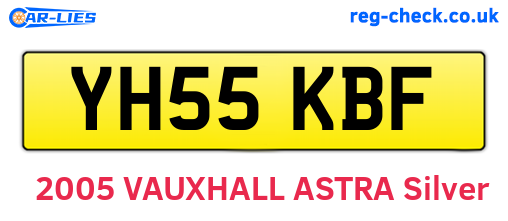 YH55KBF are the vehicle registration plates.