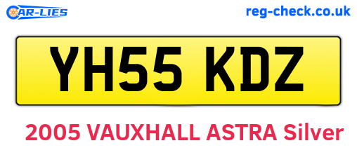 YH55KDZ are the vehicle registration plates.