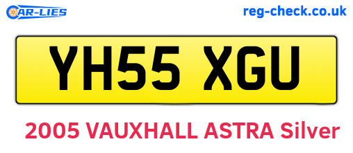 YH55XGU are the vehicle registration plates.