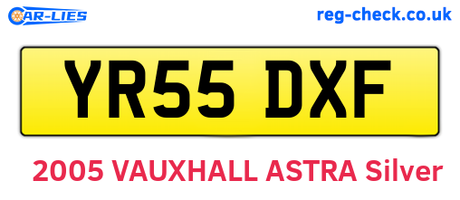YR55DXF are the vehicle registration plates.