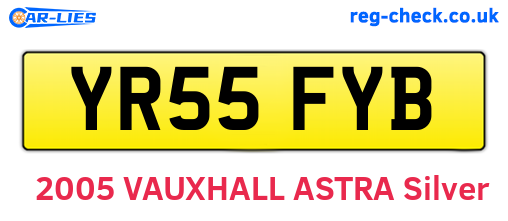 YR55FYB are the vehicle registration plates.