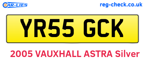YR55GCK are the vehicle registration plates.