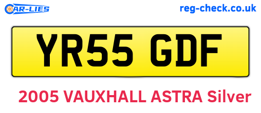 YR55GDF are the vehicle registration plates.