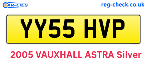 YY55HVP are the vehicle registration plates.