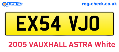 EX54VJO are the vehicle registration plates.