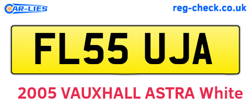 FL55UJA are the vehicle registration plates.