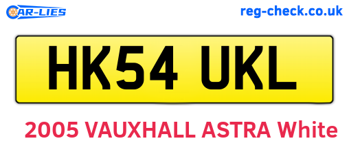 HK54UKL are the vehicle registration plates.
